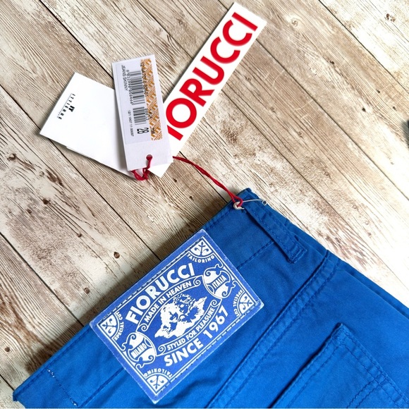 NOS: Deadstock Fiorucci Women's Vibrant Blue Ultra Low Waist Pants Size 28 - Picture 6 of 9